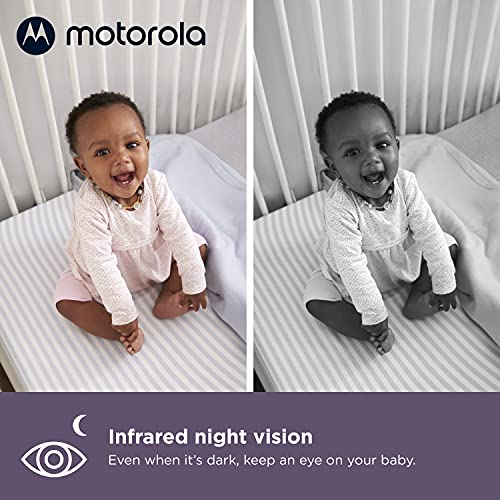 Motorola Baby Monitor VM65-5 WiFi Video Baby Monitor with 2 Cameras HD 1080p, Connects to Smart Phone App, 1000ft Long Range, 2-Way Audio, Remote Pan-Tilt-Zoom, Room Temp, Lullabies, Night Vision