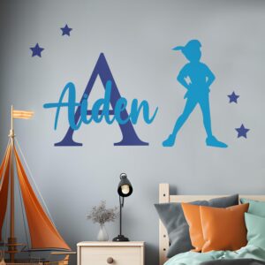 custom name & initial peter pan i wall decal home decor i wall decor for home bedroom i baby room decorations i stickers for kids i multiple options for customization