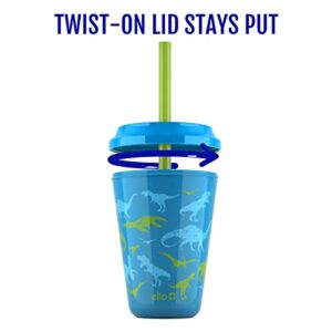 Ello Kids Plastic Reusable Color Changing Cups with Twist on Splash-Proof Lids and Straw, BPA Free, Dishwasher Safe, 12oz, Rainforest, 4 Pack