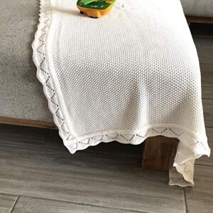 yoyi yoyi cotton baby blanket waffle knit toddler blankets soft warm breathable nursery swaddling blankets for girls and boys receiving blanket for crib, stroller, car 31"x40"(milk)