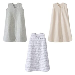 halo 100% cotton baby sleepsack wearable blanket bundle set of 3, neutral, x-large