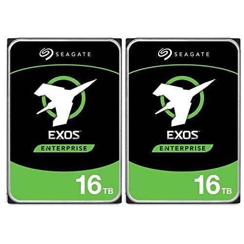 Seagate 16TB HDD Exos X16 7200 RPM 512e/4Kn SATA 6Gb/s 256MB Cache 3.5-Inch Enterprise Hard Drive (ST16000NM001G) 2 Pack