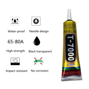 T-7000 50ml Super, Glass,Fabric,Craft, Adhesive,Puzzle, Glue Suitable for Repair Multipurpose High Performance Industrial Glue Semi Fluid Black Adhesive (50ML,1PACK)