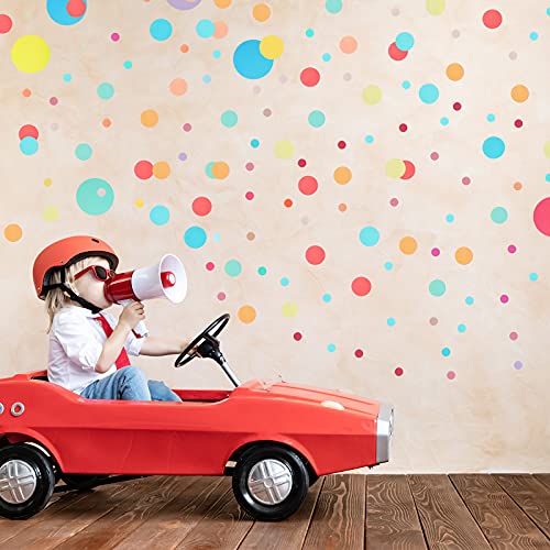 456 Pieces Polka Dots Wall Sticker Round Wall Decals Peel and Stick Circle Wall Decal Removable Vinyl Dots Wall Decals Wallpaper Art for Kids Bedroom Living Room, Classroom, Playroom Decor, Colorful