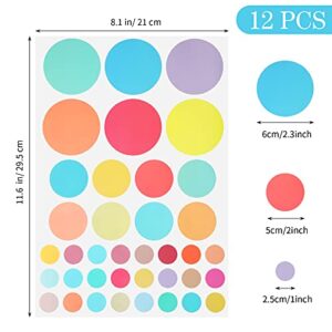 456 Pieces Polka Dots Wall Sticker Round Wall Decals Peel and Stick Circle Wall Decal Removable Vinyl Dots Wall Decals Wallpaper Art for Kids Bedroom Living Room, Classroom, Playroom Decor, Colorful