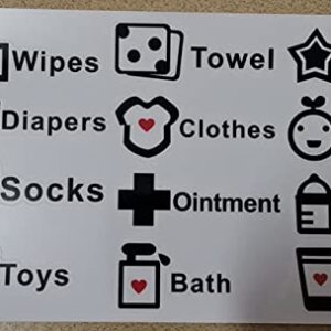 Upgraded Size Baby Diaper Cart Classification Stickers