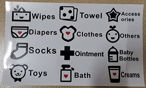 Upgraded Size Baby Diaper Cart Classification Stickers