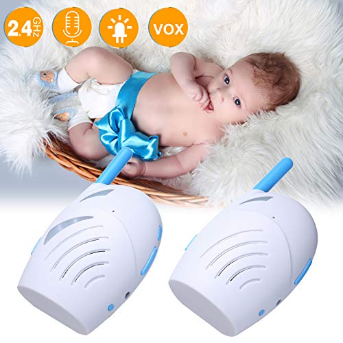 Splenssy Audio Baby Monitor Portable 2.4GHz Wireless Digital Audio Baby Monitor Two Way Talk Baby Cry Detector Sensitive Transmission