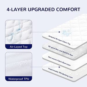 SLEEP ZONE Waterproof Crib Mattress Protector Pad - Quilted, Fitted Baby Mattress Cover 28"x52" - Soft Breathable Toddler Mattress Pad Noiseless Infant Bed Topper - Deep Pocket 14"