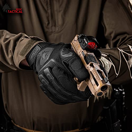 WOLF TACTICAL Shooting Gloves Tactical Gloves for Men Military Gloves, Airsoft Gloves for Paintball Combat Army Touchscreen