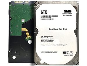 maxdigitaldata 6tb 7200rpm 128mb cache sata 6.0gb/s 3.5" internal hard drive for surveillance (md6000gsa12872dvr) - 3 years warranty (renewed)