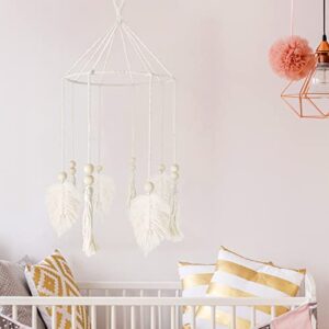 Boho Crib Mobile,Neutral Baby Crib Mobile,Baby Mobile for Crib,Boho Nursery Decor,Handmade Baby Mobile,Baby Ceiling Mobile Baby Nursery Decoration