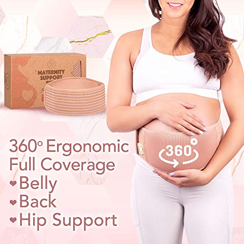 KeaBabies Pregnancy Belly Support Belt and Storage Caddy Bundle - Pregnancy Back Brace - Large Diaper Caddy Organizer