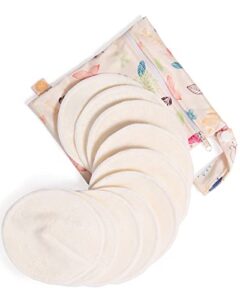 kindred bravely organic reusable nursing pads 10 pack | washable breast pads for breastfeeding with carry bag
