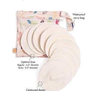 Kindred Bravely Organic Reusable Nursing Pads 10 Pack | Washable Breast Pads for Breastfeeding with Carry Bag