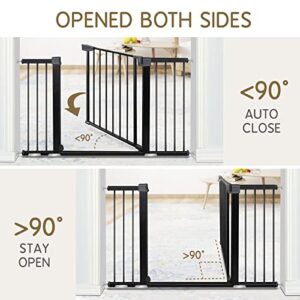 Wide Baby Gate, ALVOD 29.93''-51.5'' Wide 30" High Dog Gates for The House Auto Close, Easy Walk Thru Extra Wide Baby Gate with Door, Black