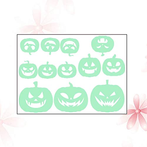 PartyKindom Halloween Home Decorations, 1 Sheet Halloween Luminous Stickers Fluorescent Stickers Holiday Festival Wall Stickers (Cartoon Pumpkin)