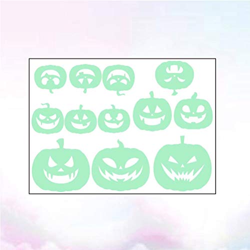 PartyKindom Halloween Home Decorations, 1 Sheet Halloween Luminous Stickers Fluorescent Stickers Holiday Festival Wall Stickers (Cartoon Pumpkin)