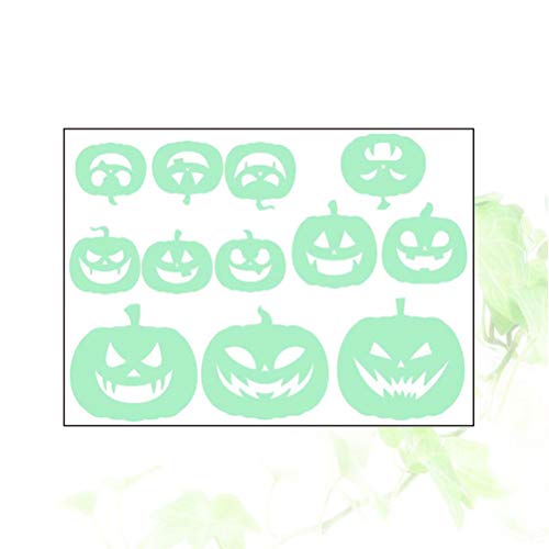 PartyKindom Halloween Home Decorations, 1 Sheet Halloween Luminous Stickers Fluorescent Stickers Holiday Festival Wall Stickers (Cartoon Pumpkin)