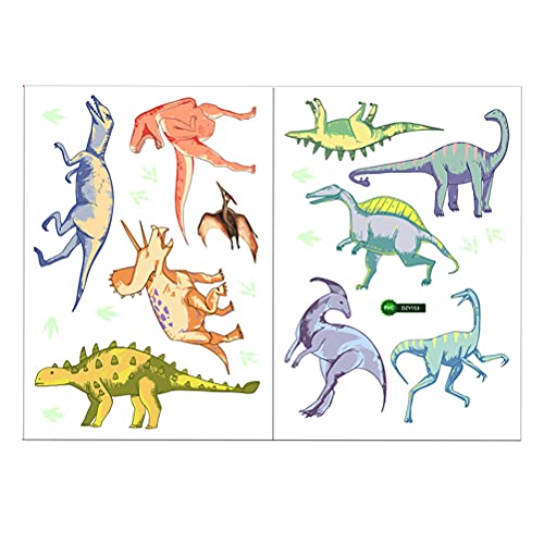 2 Sheets Luminous Cartoon Dinosaur Wall Stickers Room Bedroom Sticker for Home/Wall/Kitchen/Room Decor