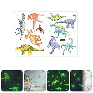 2 Sheets Luminous Cartoon Dinosaur Wall Stickers Room Bedroom Sticker for Home/Wall/Kitchen/Room Decor