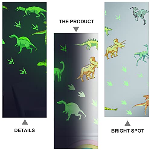 2 Sheets Luminous Cartoon Dinosaur Wall Stickers Room Bedroom Sticker for Home/Wall/Kitchen/Room Decor