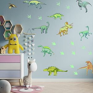 2 Sheets Luminous Cartoon Dinosaur Wall Stickers Room Bedroom Sticker for Home/Wall/Kitchen/Room Decor