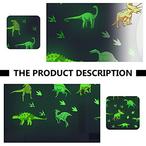 2 Sheets Luminous Cartoon Dinosaur Wall Stickers Room Bedroom Sticker for Home/Wall/Kitchen/Room Decor