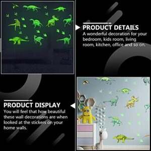 2 Sheets Luminous Cartoon Dinosaur Wall Stickers Room Bedroom Sticker for Home/Wall/Kitchen/Room Decor