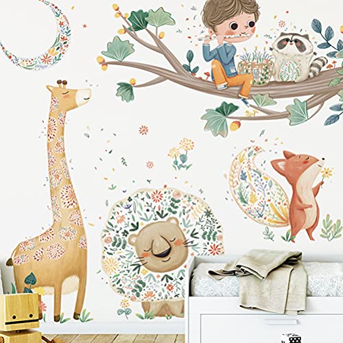 1 Set Cartoon Animal Wall Sticker Lovely Wall Decal Bedroom Sticker for Home/Wall/Kitchen/Room Decor