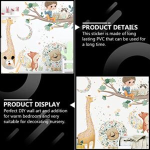 1 Set Cartoon Animal Wall Sticker Lovely Wall Decal Bedroom Sticker for Home/Wall/Kitchen/Room Decor