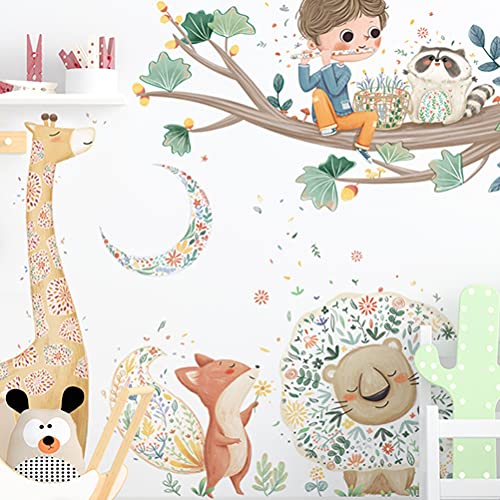 1 Set Cartoon Animal Wall Sticker Lovely Wall Decal Bedroom Sticker for Home/Wall/Kitchen/Room Decor