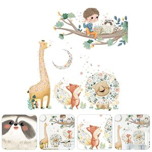 1 Set Cartoon Animal Wall Sticker Lovely Wall Decal Bedroom Sticker for Home/Wall/Kitchen/Room Decor