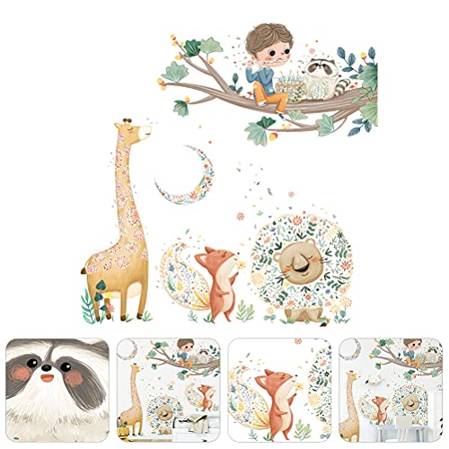 1 Set Cartoon Animal Wall Sticker Lovely Wall Decal Bedroom Sticker for Home/Wall/Kitchen/Room Decor