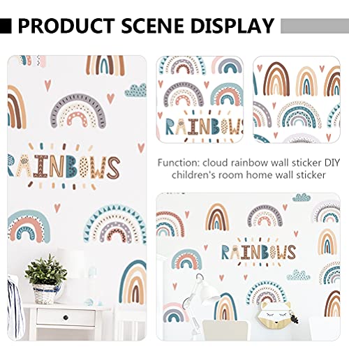 PartyKindom 2 Sets Cloud and Rainbow Wall Stickers Removable Decals Room Decoration for Home/Wall/Kitchen/Room Decor