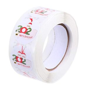 500 Sheets Christmas Snowman Self- Adhesive Stickers Sealing Stickers Roll Christmas Decorations