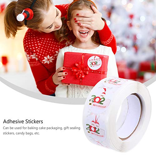 500 Sheets Christmas Snowman Self- Adhesive Stickers Sealing Stickers Roll Christmas Decorations