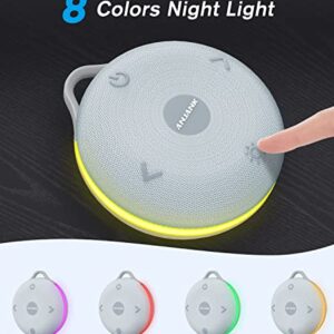 Portable White Noise Machine for Baby Sleeping | 8 Night Lights | 17 Soothing Sounds | USB Rechargeable | Safe Clip Easy Hanging & Child Lock | Compact and Lightweight for On-The-Go & Travel, Kids