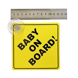 Baby on Board Sticker for Cars 2PCS , Baby On Board Warning Signs with Suction Cups , Durable and Strong Without Residue