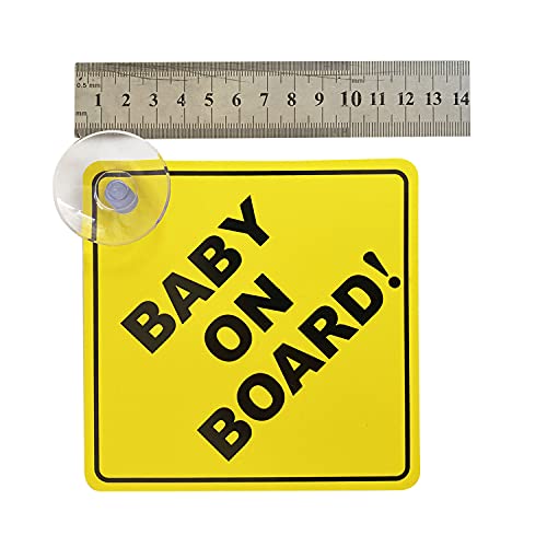 Baby on Board Sticker for Cars 2PCS , Baby On Board Warning Signs with Suction Cups , Durable and Strong Without Residue