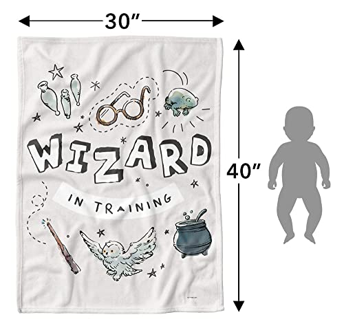 Harry Potter Fleece Baby Blanket, 30"x40" Wizard in Training, Unisex for Girls & Boys, Infants/Toddlers