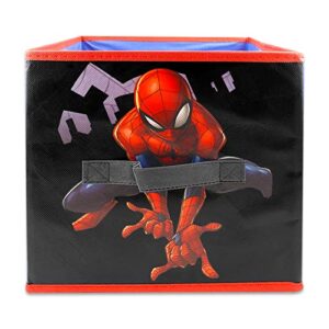 Marvel Spider-Man Storage Bin 3 Pack ~ Room Accessories Bundle | Spiderman Storage Boxes for Kids Room Organization with 300 Spiderman Stickers and More (Marvel Room Decor)