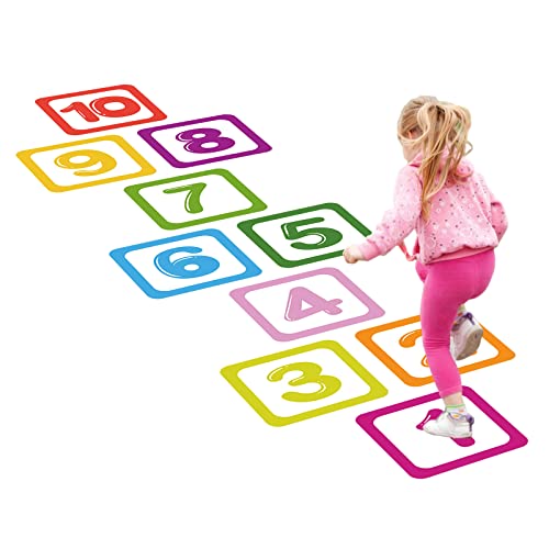 Haokaini 10 Number Lattice Floor Sticker Wall Decals Funny Number Hopscotch Game Wall Sticker for Baby Room Bedroom Classroom Ground Corridor Nursery