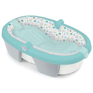 summer® foldaway baby bath (under the sea) - convenient baby bathtub that folds compactly for easy storage and travel - inflatable base for extra support - durable infant tub