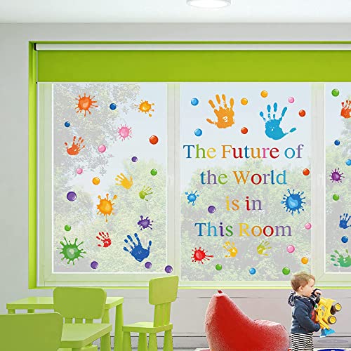 Colorful Inspirational Quotes Wall Decals Vinyl Paint Splatter Handprint Wall Stickers Motivational Sticker Positive Saying Wall Decals for Classroom School Kids Bedroom Playroom Nursery Wall Decor