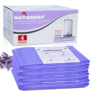 Refills Compatible with Dekor Classic Diaper Pail Refills 4 Pack Diaper Pail Liners Lavender Scent