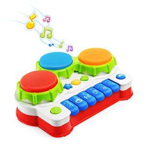 baby toys 6 to 12 mouth, baby drum toys for toddler girl and boy, piano light up toys for 6 9 12 18 babies and toddlers, early learning educational musical gift toy for 1 year old boys girls