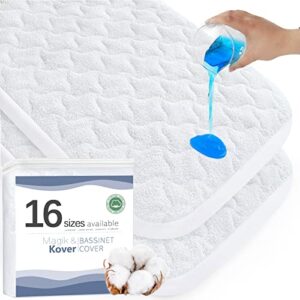 bassinet mattress pad 33" x 20" - fit for mika micky, koola baby, angelbliss, dream on me, papablic, amke, baby delight bedside bassinet, waterproof bassinet mattress protector, cotton terry surface