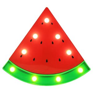 led marquee signs watermelon night lights, battery operated watermelon shaped desk table lamp for christmas kids, baby, child, girl gift, nursery room, wall decor- red watermelon