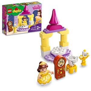 lego duplo disney princess belle's ballroom castle 10960, beauty and the beast set, toy for toddlers, girls and boys 2 plus years old